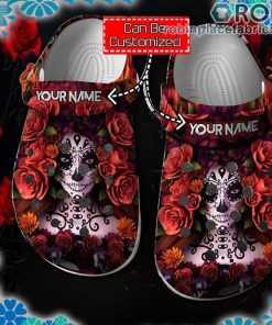 Sugar Skull Mexican Crocs Clog Shoes Customize Name