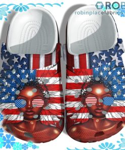 Sunflower Black Queen America Flag Crocs Clog Shoes