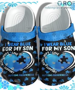 Wear Blue For My Son Autism Awareness Crocs Clog Shoes