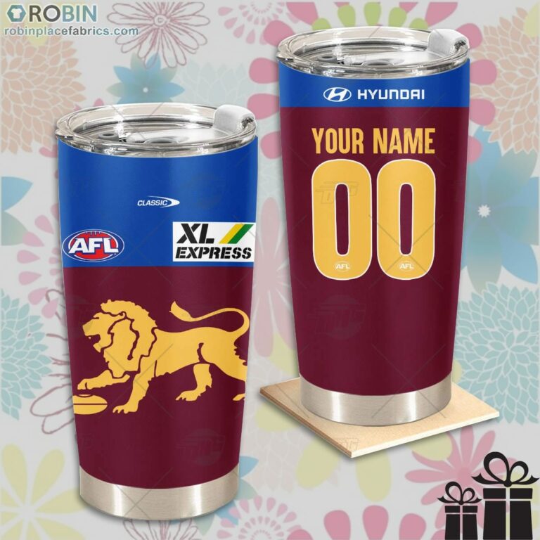 Personalise AFL Brisbane Lions Home Guernsey Tumbler