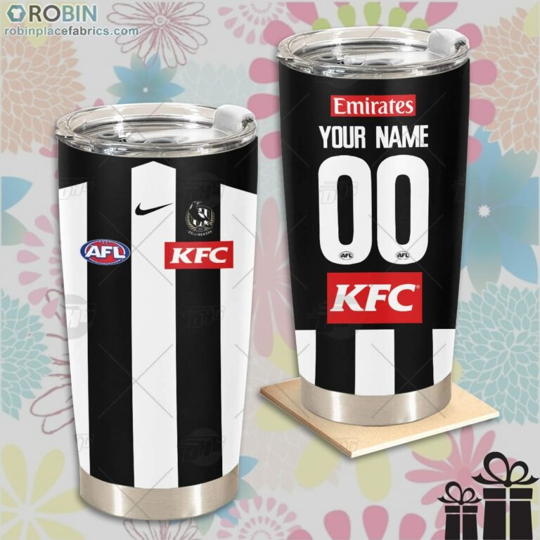 Personalise AFL Collingwood Football Club Home Guernsey Tumbler