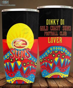 AFL Dinky Di Gold Coast Suns Football Club Lover Aboriginal Flag x Indigenous Stainless Steel Tumbler AFL Dinky Di Gold Coast Suns Football Club Lover Aboriginal Flag x Indigenous Stainless Steel Tumbler