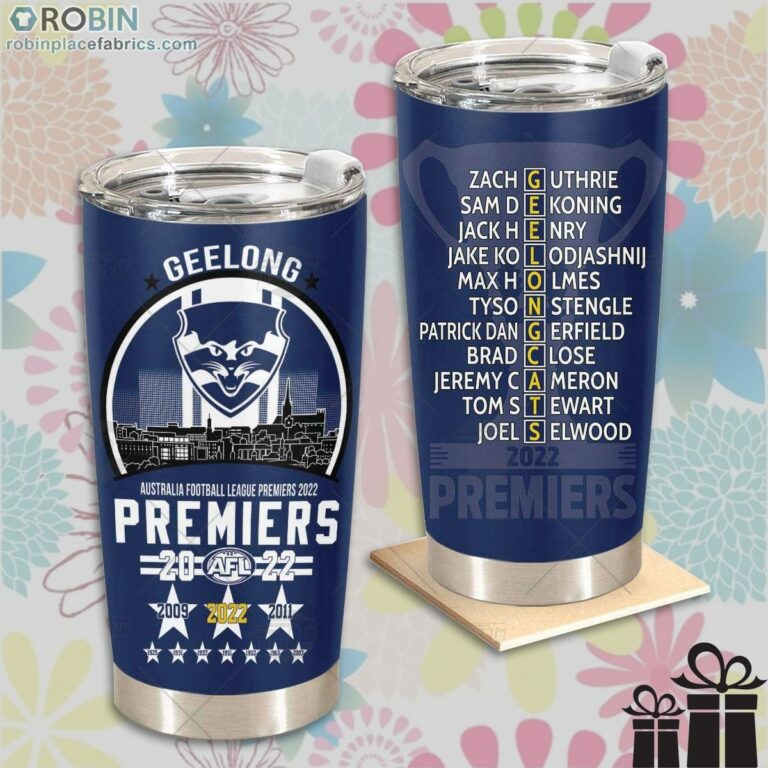 AFL Geelong Cats Premiers 2022 Stainless Steel Tumbler