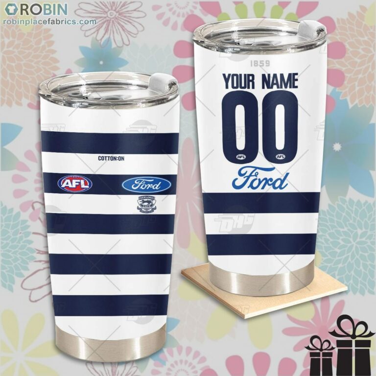 Personalise AFL Geelong Football Club Home Guernsey Tumbler