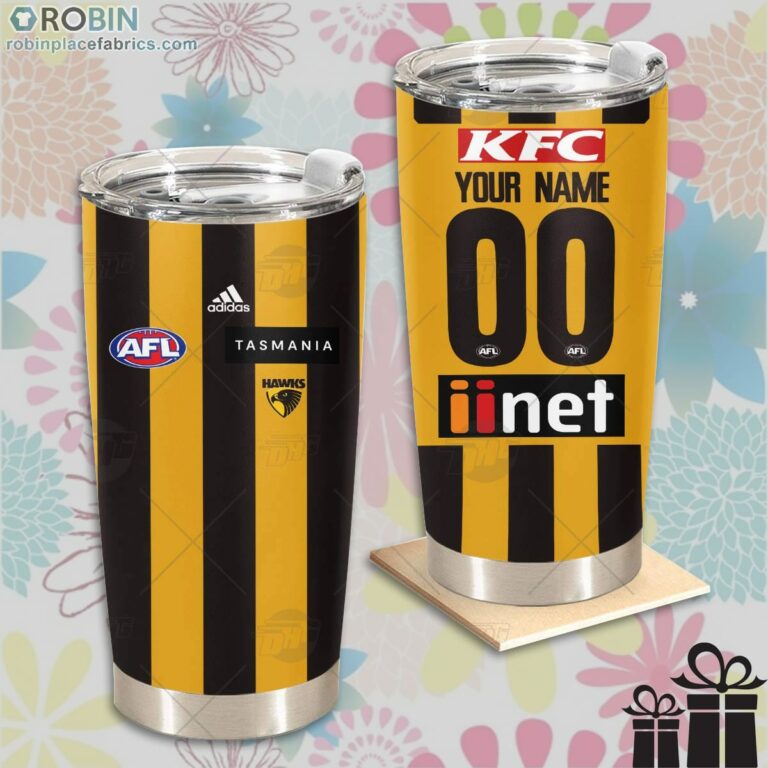 Personalise AFL Hawthorn Football Club Home Guernsey Tumbler