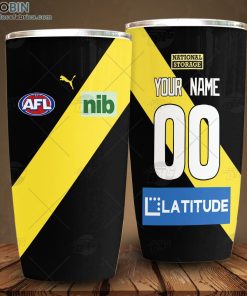 Personalise AFL Richmond Football Club Home Guernsey Tumbler Personalise AFL Richmond Football Club Home Guernsey Tumbler