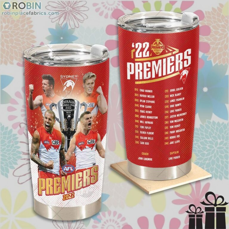 AFL Sydney Swans 2022 Premiers Bestseller Style For Fans Stainless Steel Tumbler