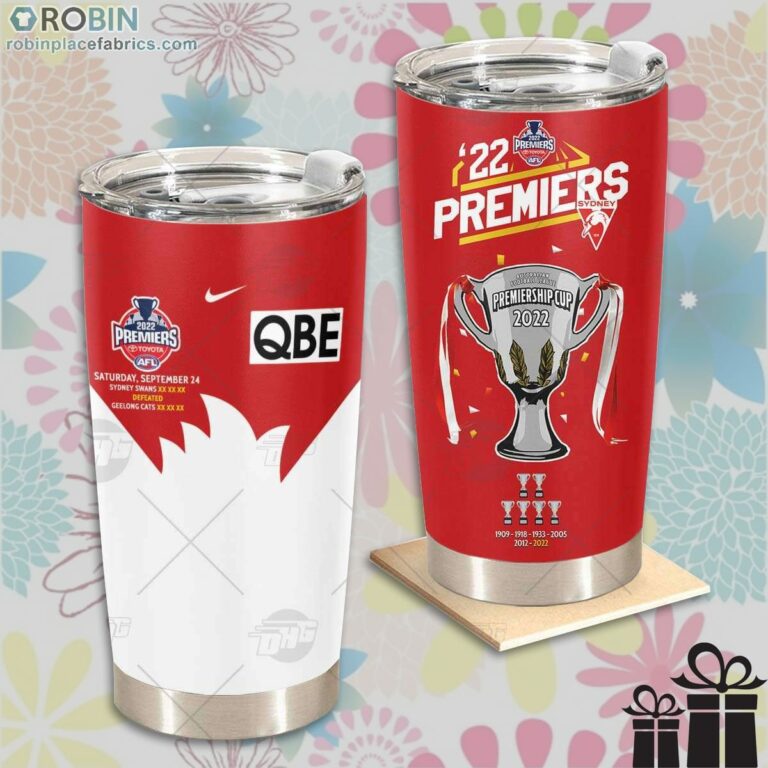 AFL Sydney Swans Premiers 2022 Stainless Steel Tumbler