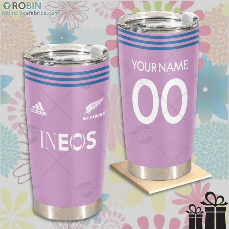 Personalise All Blacks 2023 Rugby Perforamance Jersey Bliss Lilac Tumbler