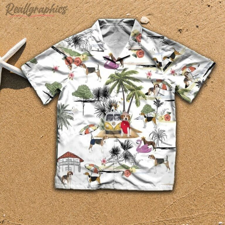 American Foxhound Beach Hawaiian Shirt, Short Sleeve Button Up Shirt