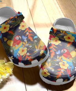 Among Exotic Flower Birds Parrot Colorful Unisex Crocs