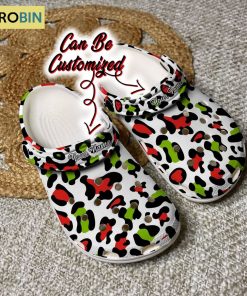 Animal Red Green Seamless Leopard Pattern Customized Classic Clog