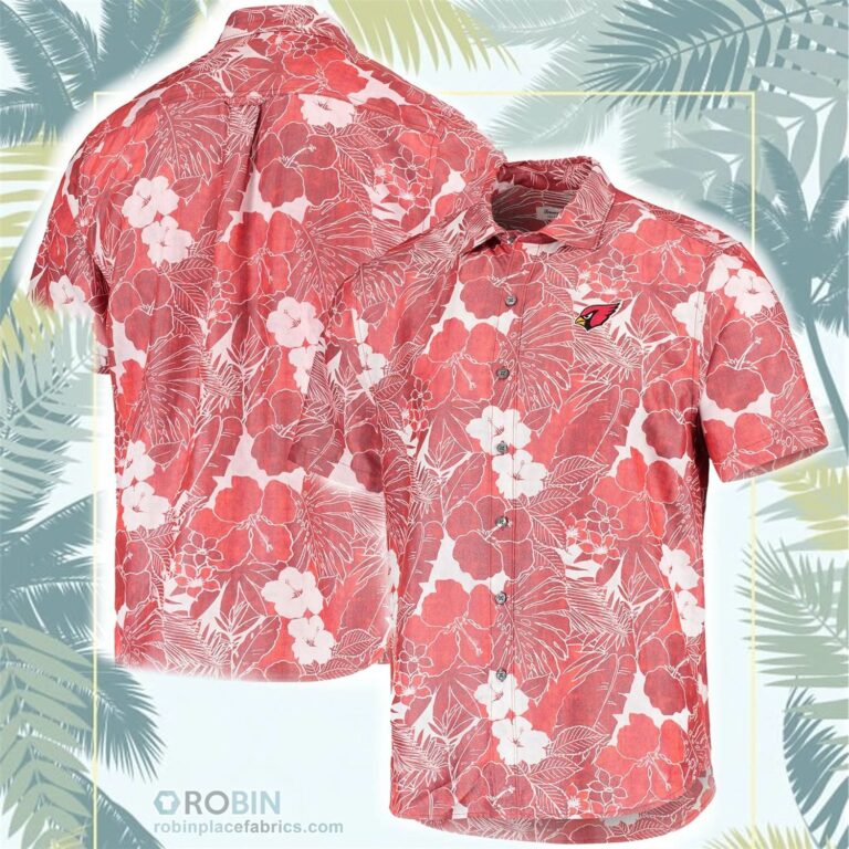 Arizona Cardinals Tommy Bahama Coconut Point Playa Floral Button-Up Shirt