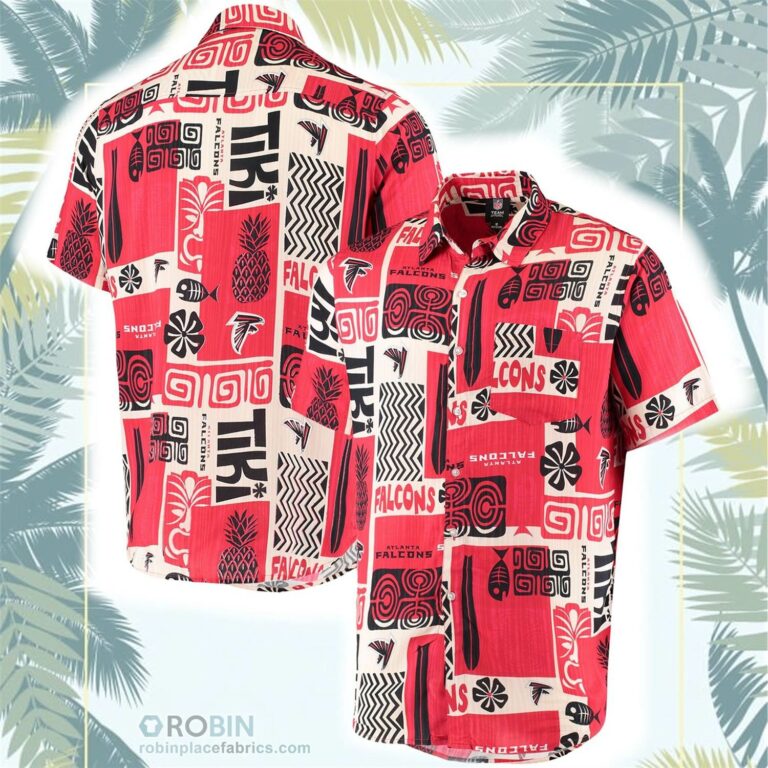 Atlanta Falcons Tiki Floral Button-Up Woven Shirt