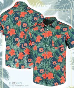 Auburn Tigers Floral Button-Up Shirt