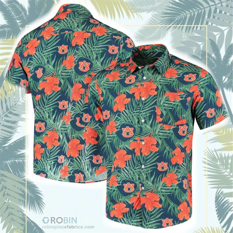 Auburn Tigers Floral Button-Up Shirt