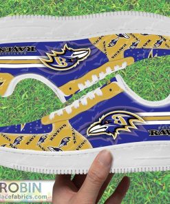 Baltimore Ravens NFL Custom Name Air Force 1 Shoes