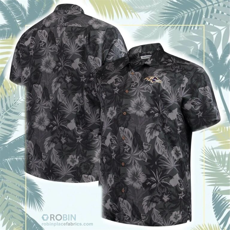 Baltimore Ravens Tommy Bahama Big & Tall Fuego Floral Button-Up Shirt