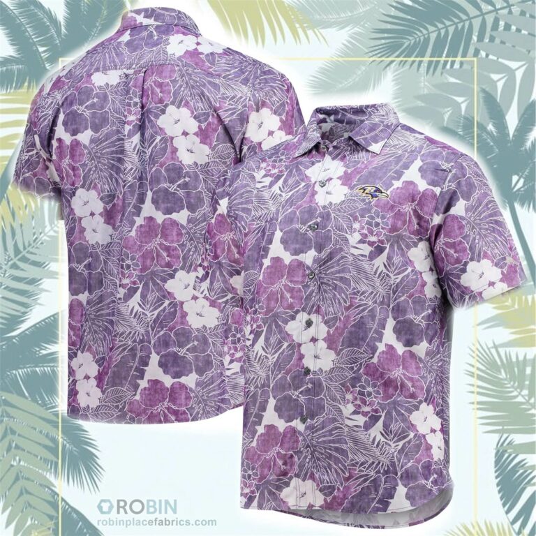 Baltimore Ravens Tommy Bahama Coconut Point Playa Floral Button-Up Shirt
