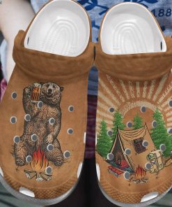 Bear Beer Camping Peace 4 Unisex Crocs Bear Beer Camping Peace 4 Unisex Crocs