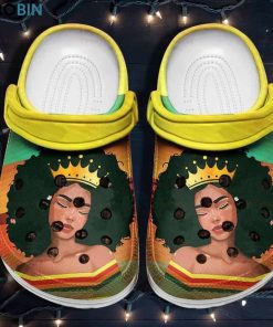 Beautiful Black Queen Shoes Crocs – Africa Culture Black Hair Unisex Crocs