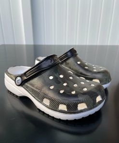 Black Camouflage Flag Crocs Shoes