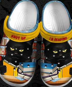 Black Cat Love Read Shut Up! I’m Reading Unisex Crocs