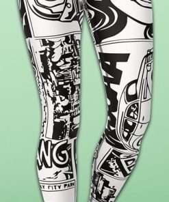 Black & White Comic Book Yoga Leggings