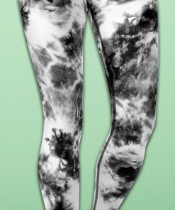 Black & White Tie Dye Yoga Leggings