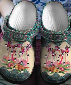 Boho Flamingo Vintage Mandal Crocs – Classic Clog