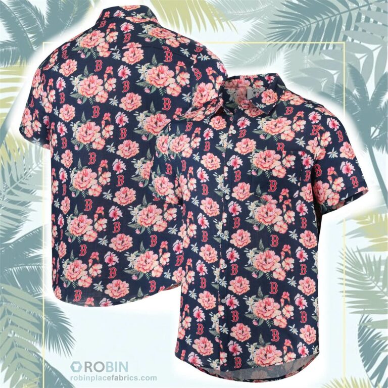 Boston Red Sox Floral Linen Button-Up Shirt