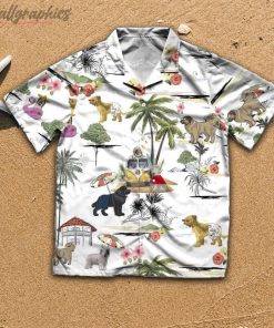 Briard Beach Hawaiian Shirt, Short Sleeve Button Up Shirt