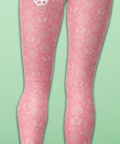 Bunny But Easter Yoga Leggings (Pink)