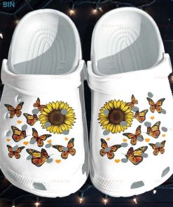 Butterfly Sunflower Be Kind Unisex Crocs