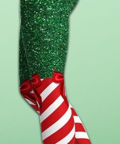 Candy Stripe Christmas Yoga Leggings