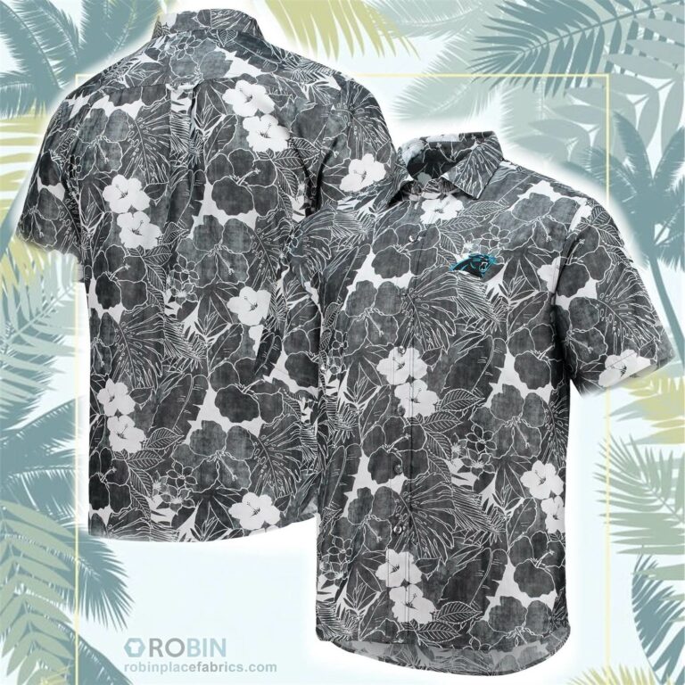 Carolina Panthers Tommy Bahama Coconut Point Playa Floral Button-Up Shirt