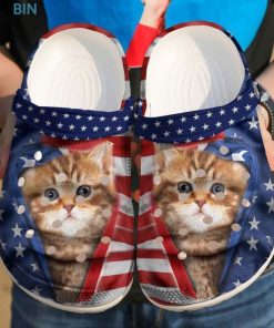 Cat American Flag Printed Unisex Crocs