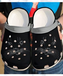 Cat Black Face Rubber Crocs – Classic Clog