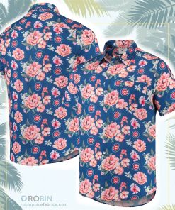 Chicago Cubs Floral Linen Button-Up Shirt Chicago Cubs Floral Linen Button-Up Shirt