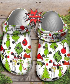 Christmas Classic Clogs Merry Grinchmas Face Crocband Personalized Crocs