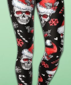 Christmassy Skulls Yoga Leggings