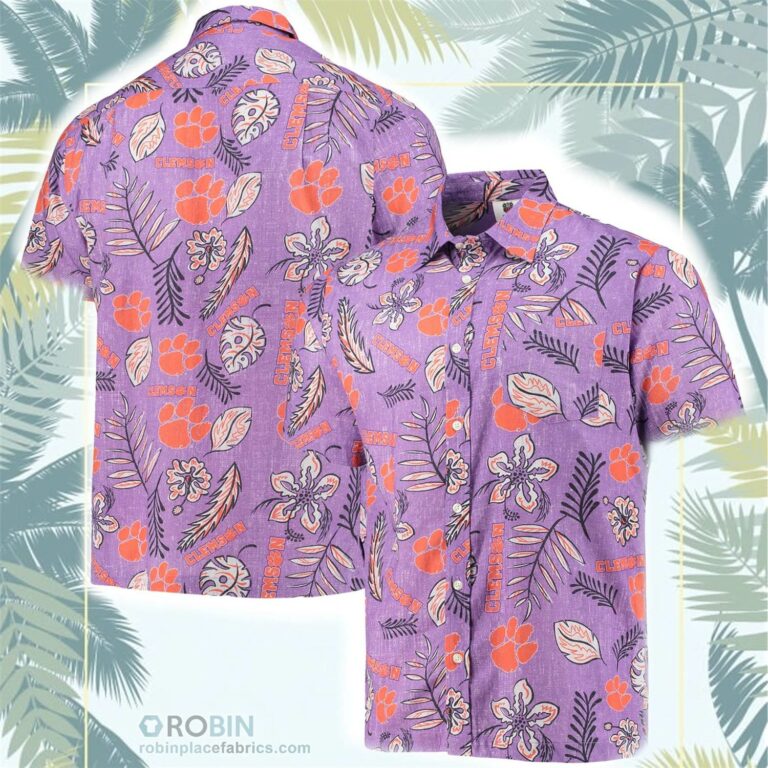 Clemson Tigers Vintage Floral Button-Up Shirt