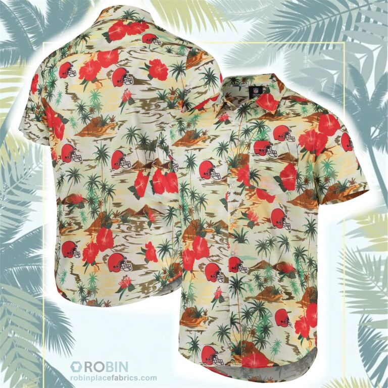 Cleveland Browns Paradise Floral Button-Up Shirt