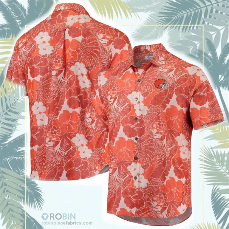 Cleveland Browns Tommy Bahama Coconut Point Playa Floral Button-Up Shirt