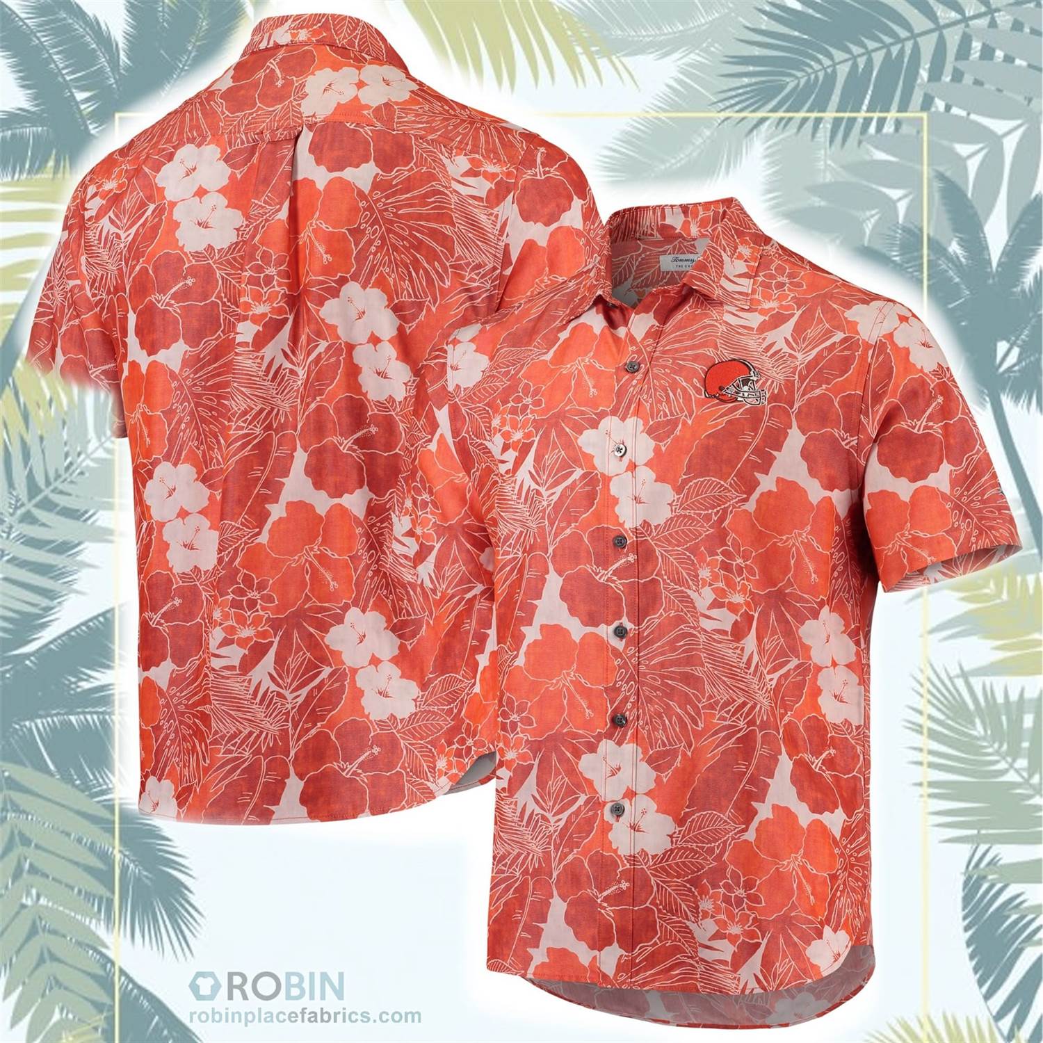 Cleveland Browns Tommy Bahama Coconut Point Playa Floral Button-Up ...