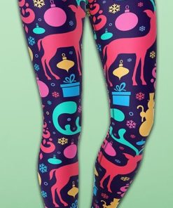 Colorful Christmas Yoga Leggings