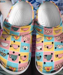 Colorful Coffee Cups Crocs – Classic Clog Colorful Coffee Cups Crocs – Classic Clog