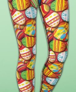 Colorful Easter Eggs Yoga Leggings