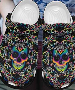 Colorfull Skull Mandala Crocs – Classic Clog