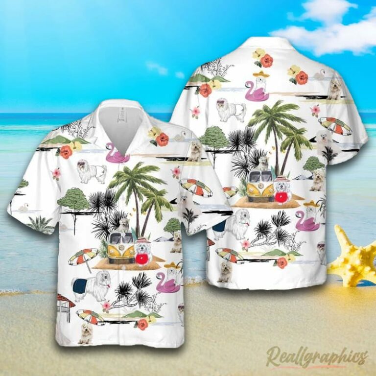 Coton De Tulear Beach Hawaiian Shirt, Short Sleeve Button Up Shirt